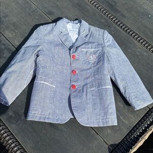 Mattiolo Boys Striped Blue and White Blazer Jacket